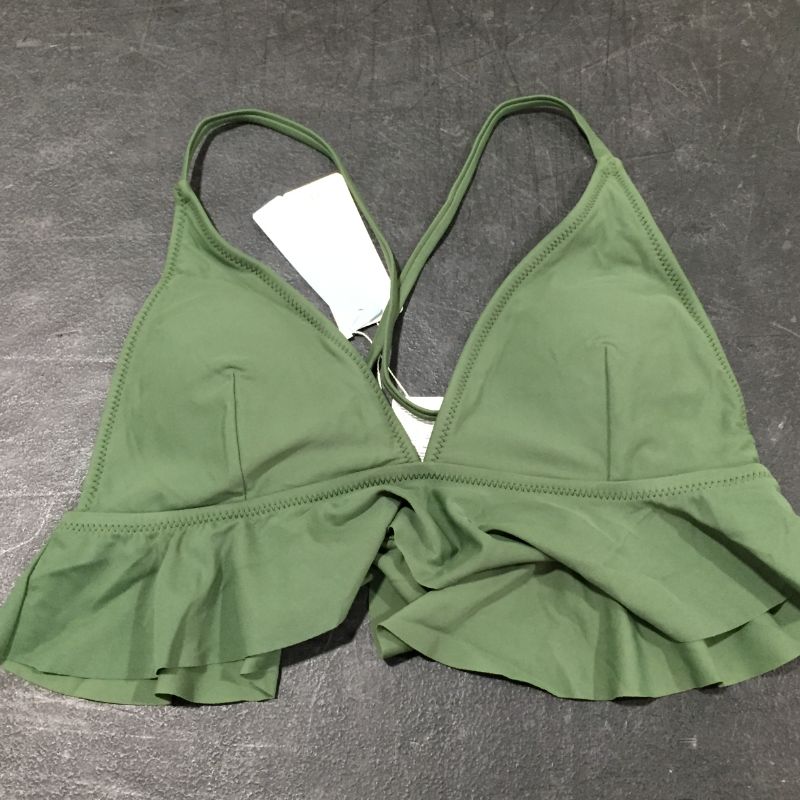 Photo 2 of Green Ruffle Bikini Top, Medium