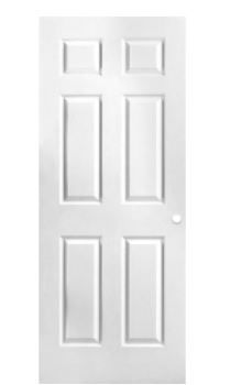 Photo 2 of 32 in. x 80 in. Primed Textured 6-Panel Hollow Core Composite Interior Door Slab with Bore