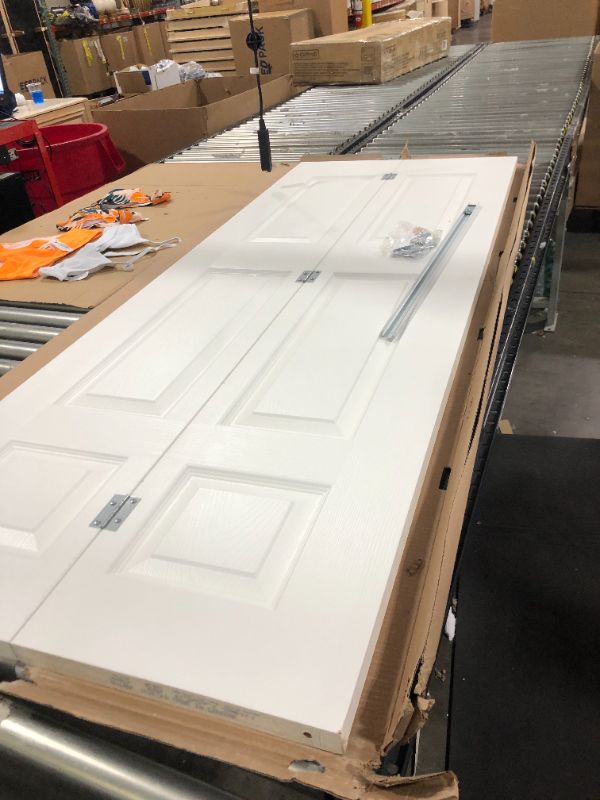 Photo 1 of 32 in. x 80 in. Primed Textured 6-Panel Hollow Core Composite Interior Door Slab with Bore