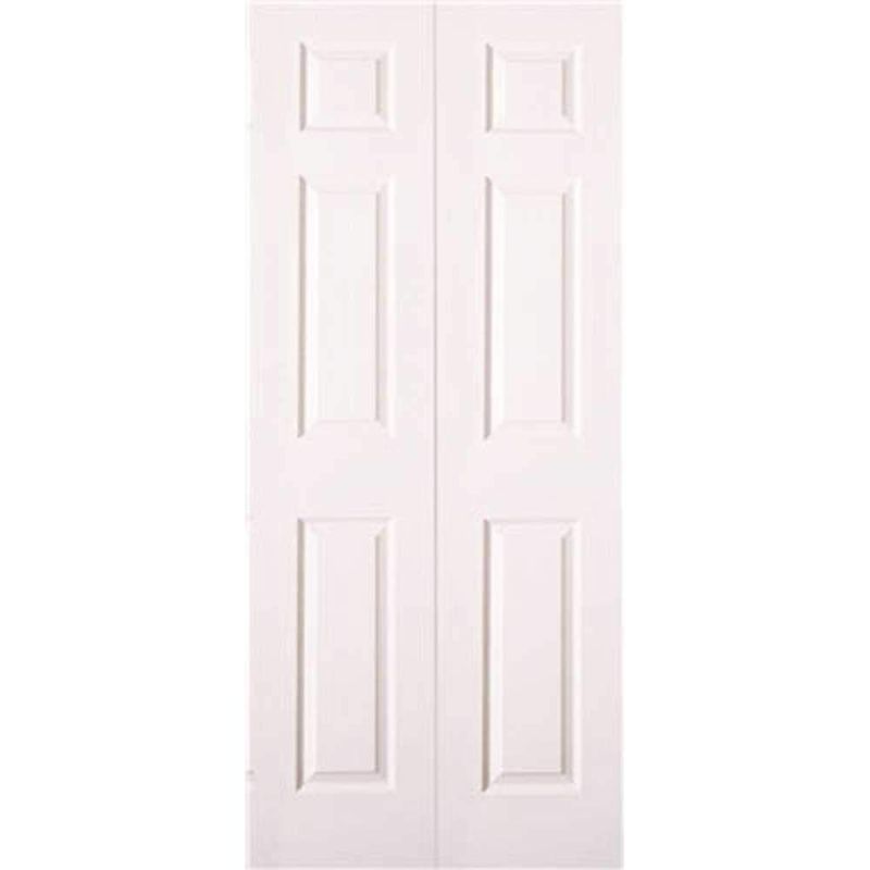 Photo 1 of 32 in. x 80 in. Primed Textured 6-Panel Hollow Core Composite Interior Door Slab with Bore  (*white)