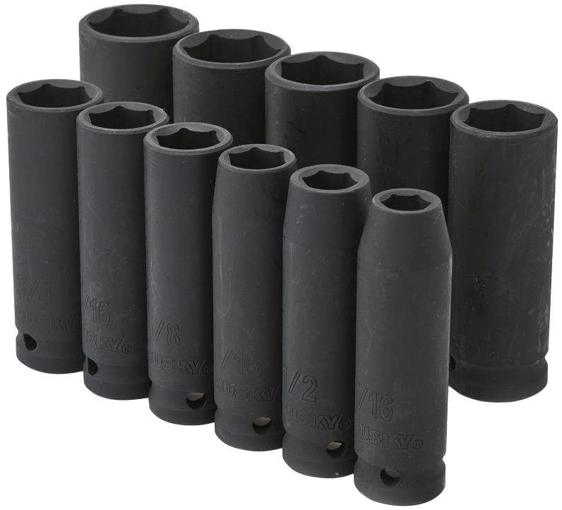 Photo 1 of (2 pack) Husky 1/2 In. Drive (SAE AND Metric) Deep Impact Socket Set, 22 PC total