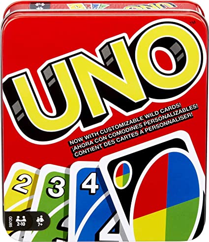 Photo 1 of UNO Family Card Game, with 112 Cards in a Sturdy Storage Tin [Amazon Exclusive]
