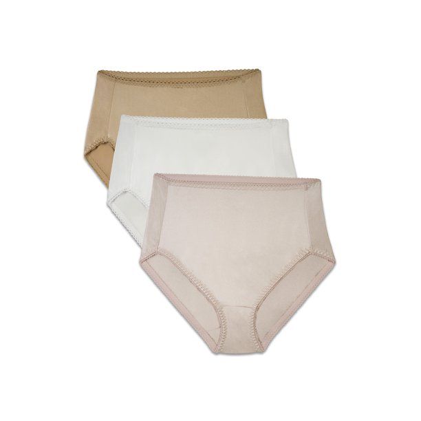 Photo 1 of Brilliance by Vanity Fair Women's 3-Pack Undershapers Light Control Hi-Cut Panty [Yellow, Pink, White]