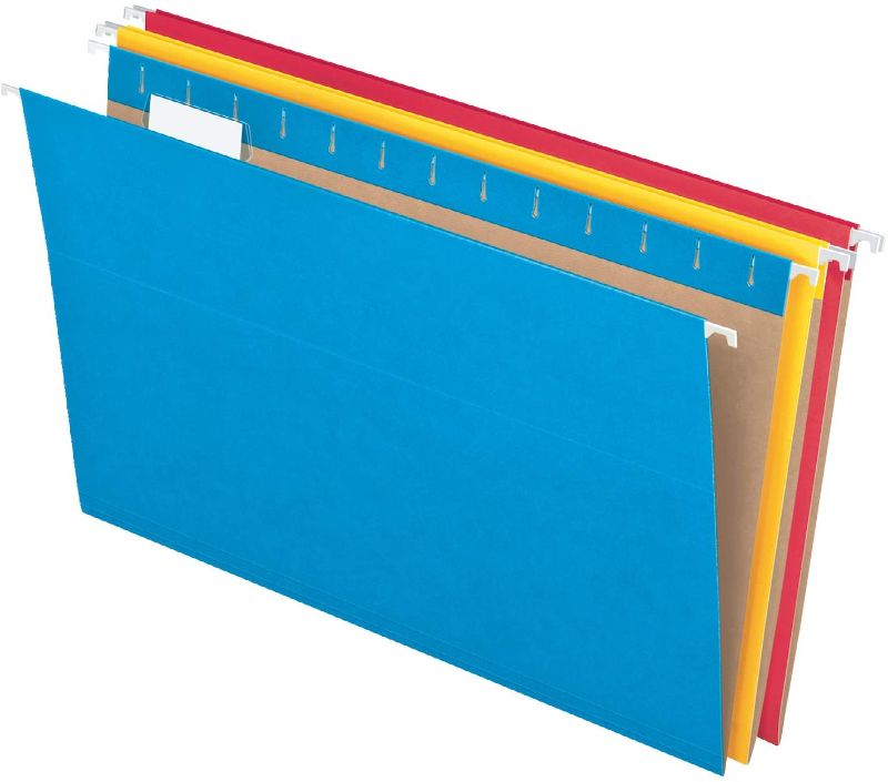 Photo 1 of Pendaflex Hanging File Folders, 1/5 Tab, Legal, Assorted Colors, 25/Box