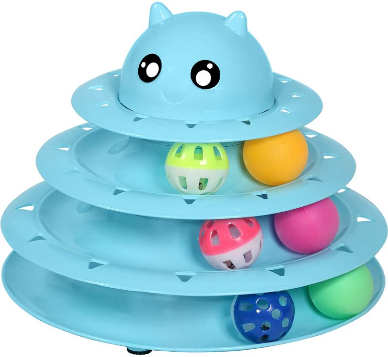 Photo 1 of UPSKY Cat Toy Roller 3-Level Turntable Cat Toys Balls with Six Colorful Balls Interactive Kitten Fun Mental Physical Exercise Puzzle Kitten Toys.