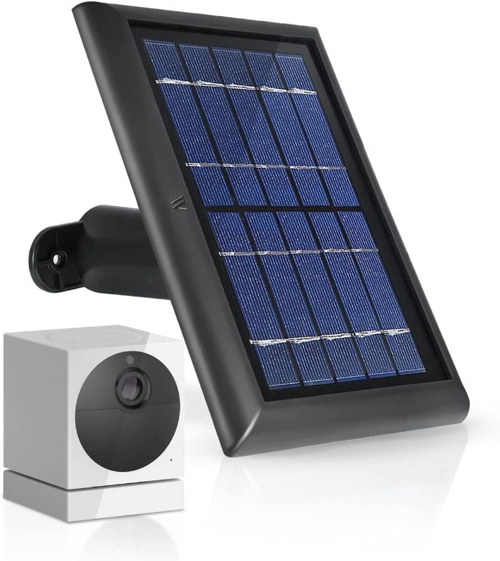 Photo 1 of [Updated Version] Wasserstein Solar Panel Compatible with Wyze Cam Outdoor - Power Your Surveillance Camera continuously with 2W 5V Charging (1-Pack, Black) (Wyze Cam Outdoor NOT Included)