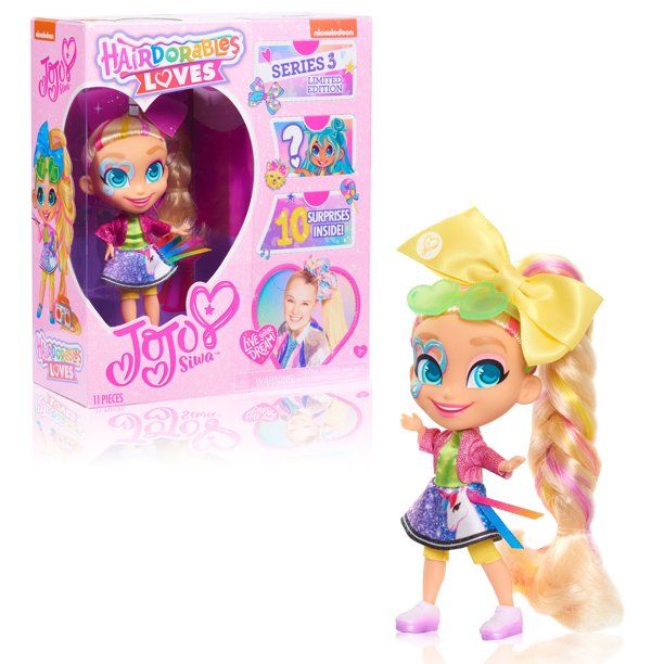Photo 1 of Just Play Hairdorables Loves JoJo Siwa Unicorn Surprise Collectible Small Doll, Kids Toys for Ages 3 up