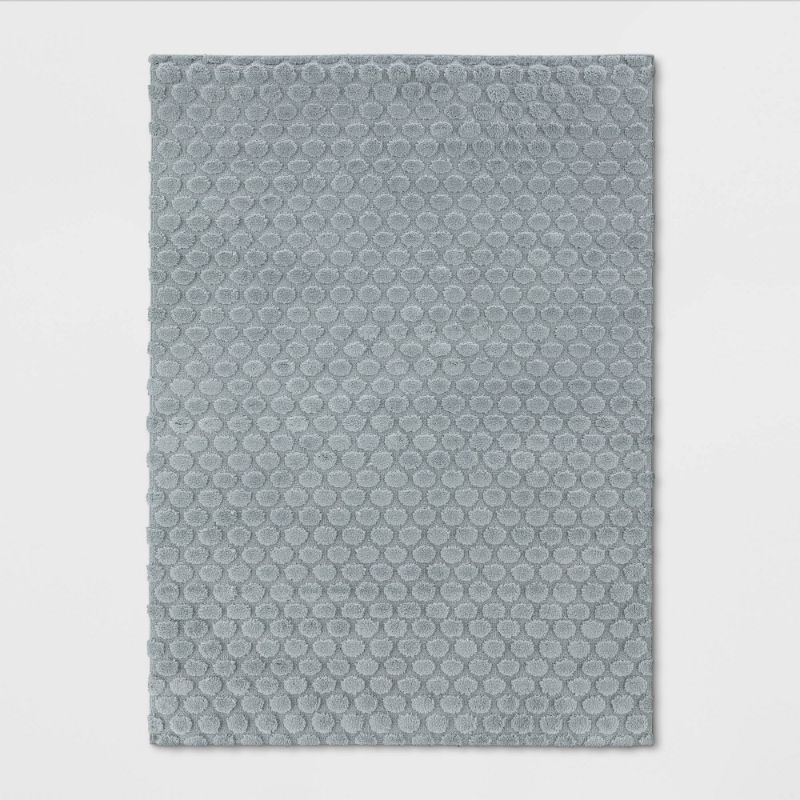 Photo 1 of 4'x6' High/Low Circle Rug Gray - Pillowfort
