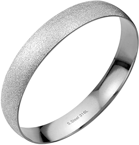 Photo 1 of 555Jewelry 12mm Wide Stainless Steel Solid Slip On Bangle Bracelet for Women
