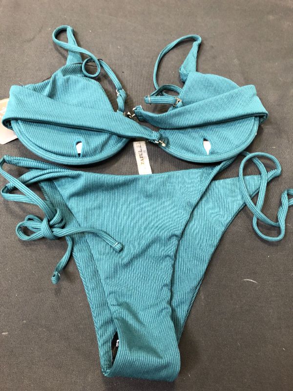 Photo 2 of Size L, emerald green two piece bathing suit 