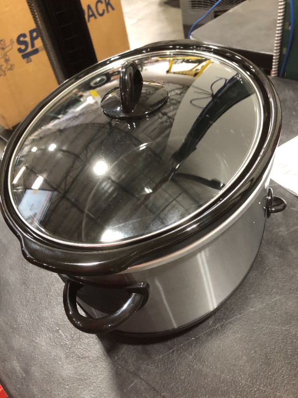 Photo 2 of Crock-Pot 7-Quart Oval Manual Slow Cooker | Stainless Steel (SCV700-S-BR)
