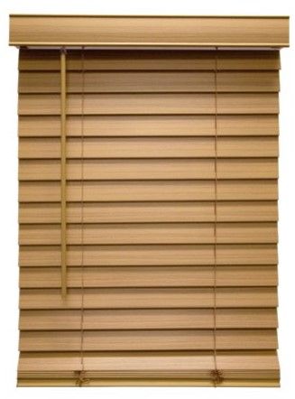 Photo 1 of 2" Faux Wood Cordless Window Blinds oak color