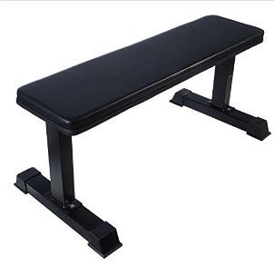 Photo 1 of AmazonBasics Flat Weight Workout Exercise Bench - 41 x 20 x 11 Inches, Black