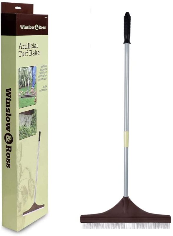 Photo 1 of Winslow&Ross Artificial Turf Rake Grass Broom Hand Rake with Steel Telescopic Handle for Artificial Grass Pet Hair Remove
