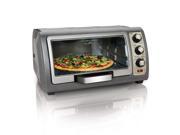 Photo 1 of Hamilton Beach Countertop Toaster Oven Easy Reach with Roll-Top Door 6-Slice Convection (31123D) Silver
