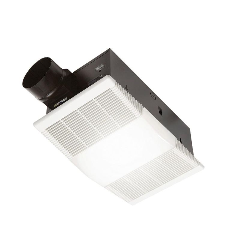 Photo 1 of Broan-NuTone 80 CFM Ceiling Bathroom Exhaust Fan with Light and 1300-Watt Heater, White
