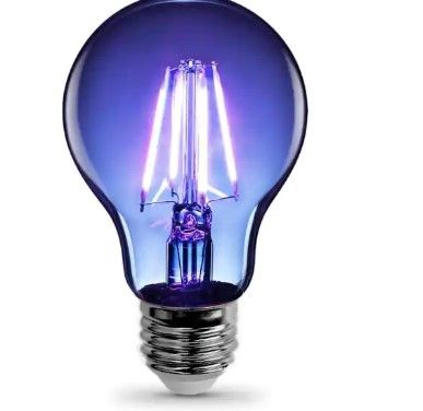 Photo 1 of 3 PACK - 25-Watt Equivalent A19 Medium E26 Base Dimmable Filament Blue Colored LED Clear Glass Light Bulb
