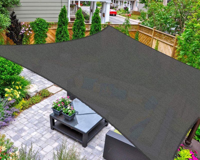 Photo 1 of AsterOutdoor Sun Shade Sail Rectangle 16' x 20' UV Block Canopy for Patio Backyard Lawn Garden Outdoor Activities, Graphite
