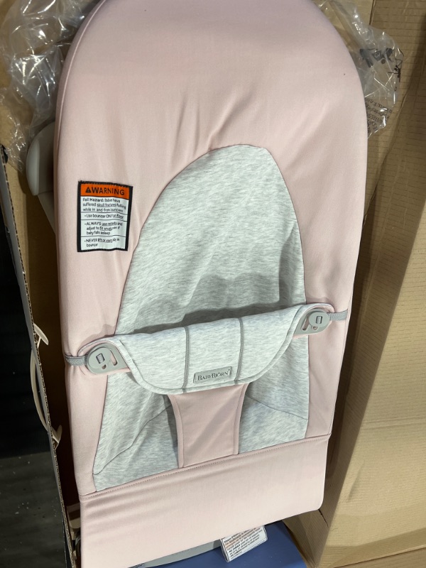 Photo 2 of BABYBJORN Bouncer Balance Soft - Light Pink/Gray, Jersey Cotton
