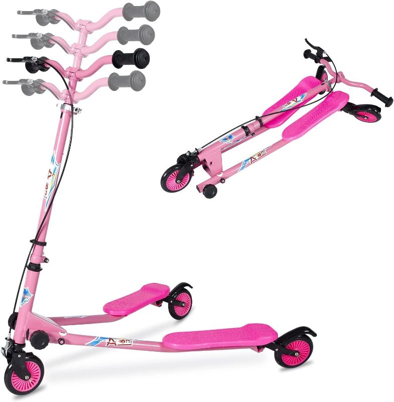 Photo 1 of AODI Kids Swing Scooter, 3 Wheels Drifting Wiggle Scooters with Adjustable Height & Foldable for Boys/Girl/ Ages 5-12 Years
