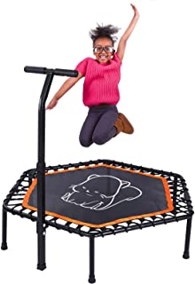 Photo 1 of Alwaysclean Trampoline for Kids Indoor, Mini Toddler Trampoline with Adjustable Handle, Outdoor Foldable Small Rebounder Trampolines for Exercise
