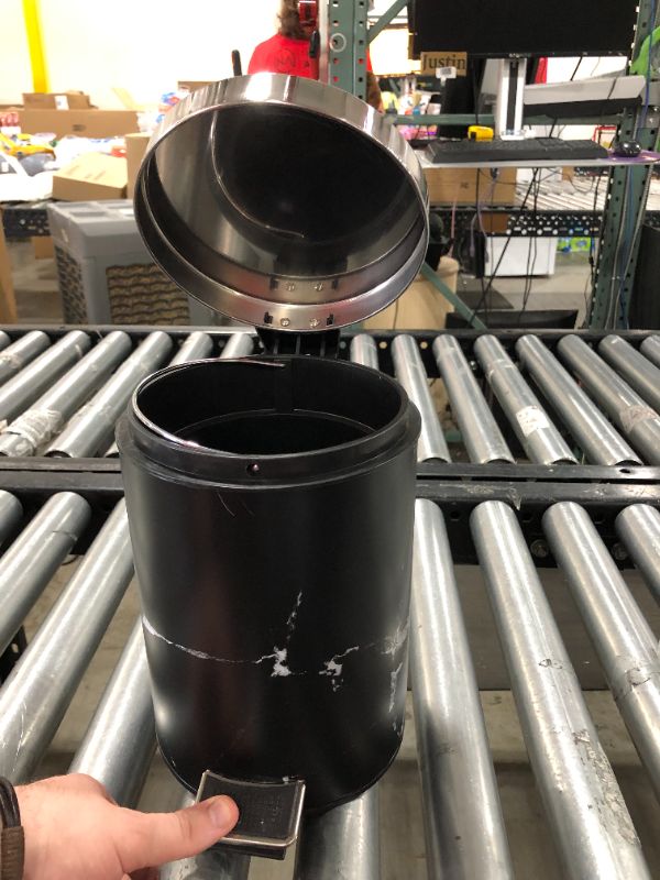 Photo 2 of 10x6 inches black with silver lid trash can foot actuated 