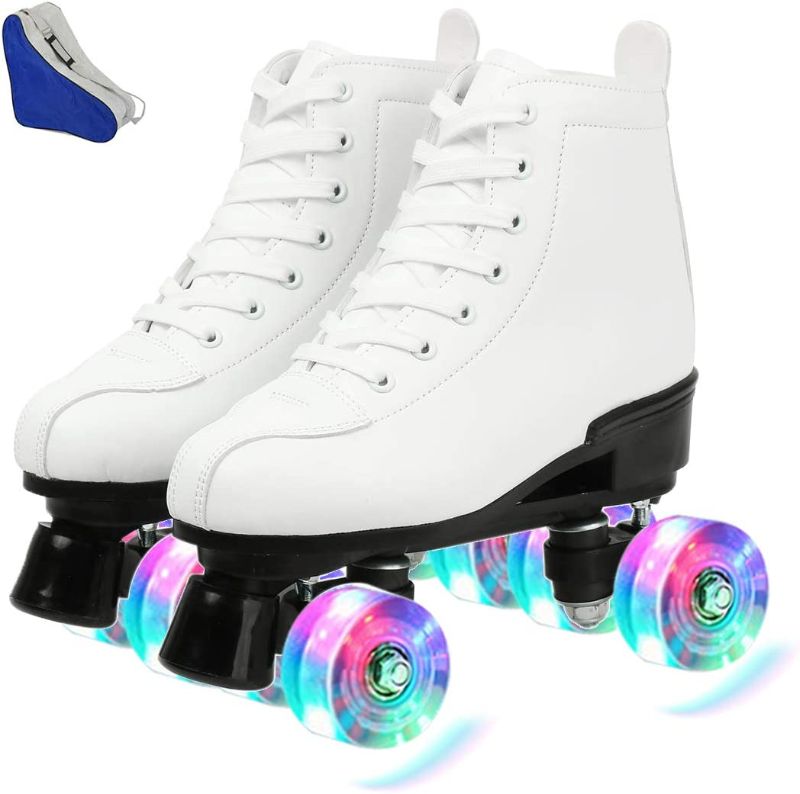 Photo 1 of jessie Women's Roller Skates High Top Double Row Outdoor and Indoor Roller Skate Adjustable Roller Skates for Women Men Boys and Girls size: 43- us10
