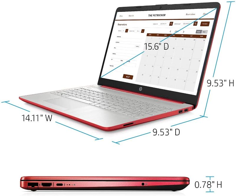 Photo 2 of HP Pavilion 15.6" HD Laptop (2021 Newest), Intel Dual-core Pentium Processor, Intel UHD Graphics, 16GB RAM, 256GB SSD, HD Webcam, Bluetooth, HDMI, USB Type-C, Scarlet Red, Windows 10
