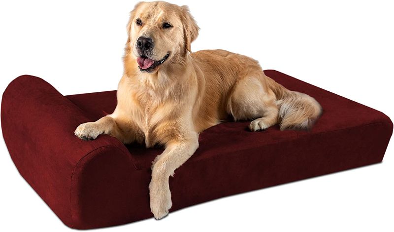 Photo 1 of Big Barker 7" Orthopedic Dog Bed with Pillow-Top (Headrest Edition) | Dog Beds Made for Large, Extra Large & XXL Size Dog Breeds | Removable Durable Microfiber Cover | Made in USA
