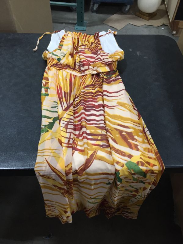 Photo 2 of ANNABELLA YELLOW TROPICAL PLANTS DRESS S
