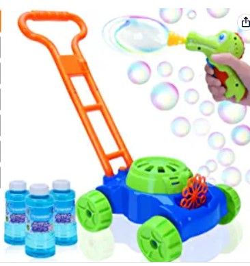 Photo 1 of Bubble Lawn Mower for Toddlers Automatic Bubble Machine for Kids Outdoor Outside Toys for Toddlers 1-3 Gifts for 2 Year Old Boys Girls Toddler Games Toys Age 1-2 2-4 with Bubble Gun & Bubble Solution
