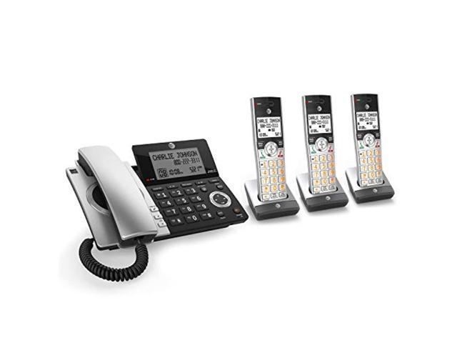 Photo 1 of At & T Cl84307 Dect 6.0 Expandable Corded/cordless Phone with Smart Call Blocker, Silver/black with 3 Handsets
