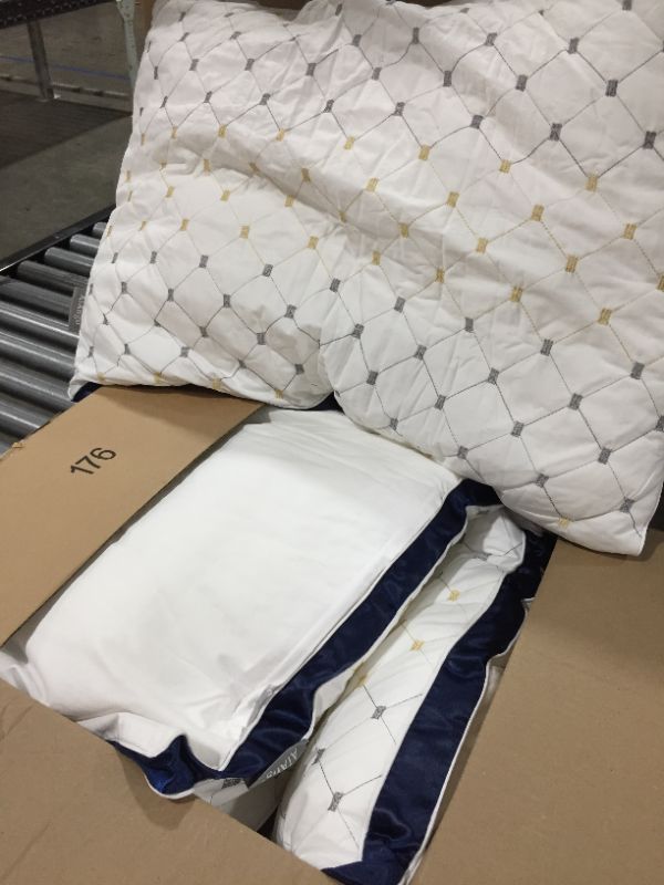 Photo 1 of AiAngu Pillows for Sleeping, 4 Pack Premium Hotel Bed Pillows?Breathable Gel-Fiber Down Alternative Cooling Pillow Good for Side Sleeper (White, Standard Size)