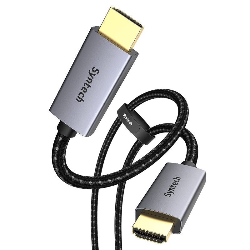 Photo 1 of 8K HDMI Cable 6.6ft, Syntech HDMI 2.1 Cable, 48Gbps Ultra High Speed HDMI Cable 8K@60Hz 4K@120Hz eARC HDCP 2.2&2.3 Dolby Compatible with MacBook Pro 2021 PS5 Xbox Series HDTV

