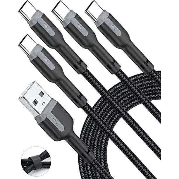 Photo 1 of USB Type C Cable, Anycars+[4-Pack,3.3ft,6.6ft]2.4A Fast Charging USC Cable, Durable Nylon Braid USB C to USB A Charging Cord for Galaxy S10 S9 S8 Plus S21,Note 10 9 8,LG V30,V20,G6,Moto G7 Grey Black
