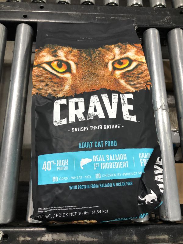 Photo 2 of CRAVE Grain Free with Protein from Salmon & Ocean Fish Dry Adult Cat Food 10 Pound Bag
