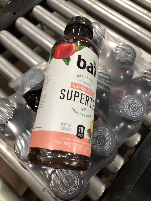 Photo 2 of Bai Iced Tea, Narino Peach, Antioxidant Infused Supertea, Crafted with Real Tea (Black Tea, White Tea), 18 Fluid Ounce Bottles (Pack of 12)
