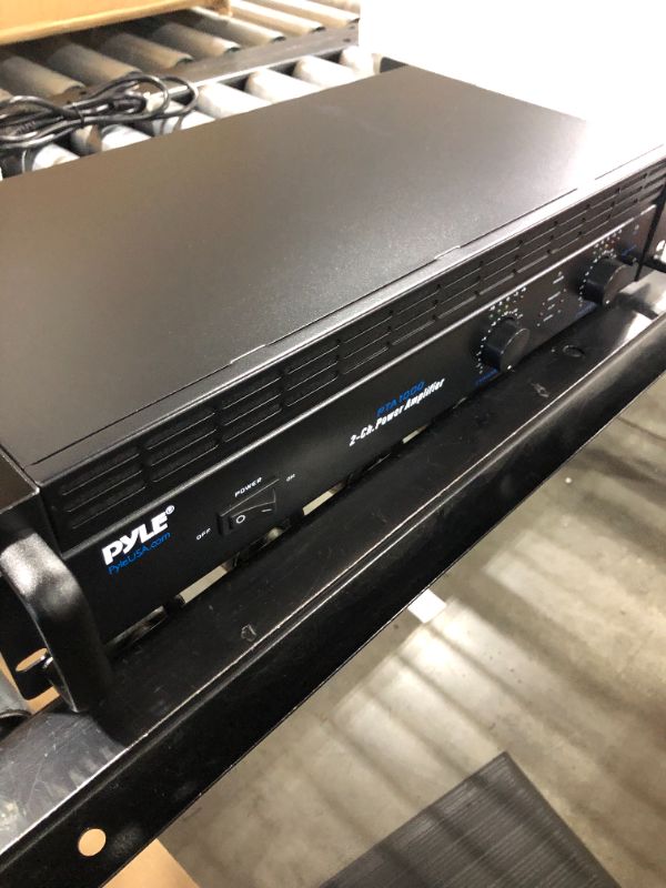 Photo 1 of Professional Audio Bluetooth Power Amplifier - 2-Channel Rack Mount Bridgeable, LED Indicators, Shockproof Binding Posts, Cooling Fans 1000 Watt - Pyle PTA1000
