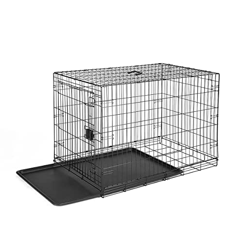 Photo 1 of Amazon Basics Foldable Metal Wire Dog Crate with Tray, Single Door, 42 Inch
