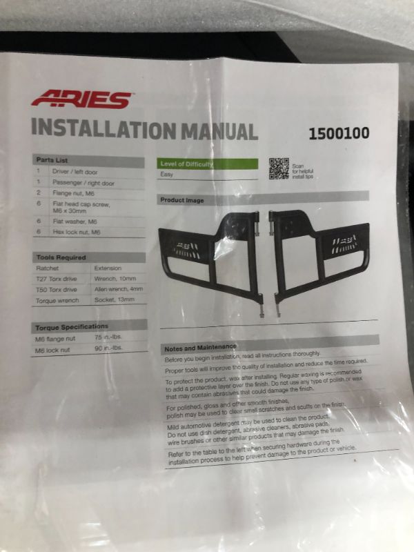 Photo 2 of Aries Jeep Tubular Doors, Front Aluminum Doors
