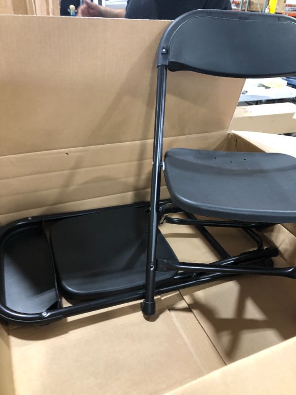 Photo 2 of 2 - Flash Furniture Kids Black Plastic Folding Chair
