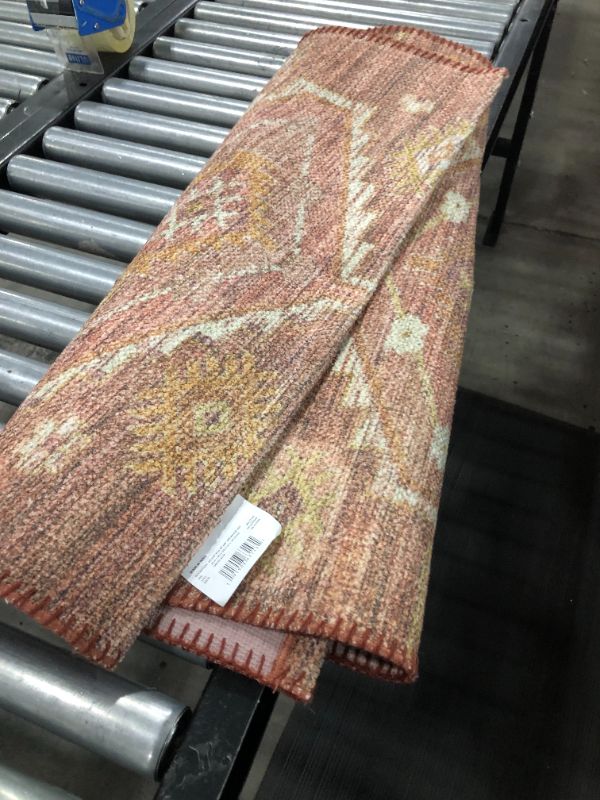 Photo 2 of 2'6"x3'10" Southbury Washable Printed Diamond Persian Style Rug Rust - Threshold™
