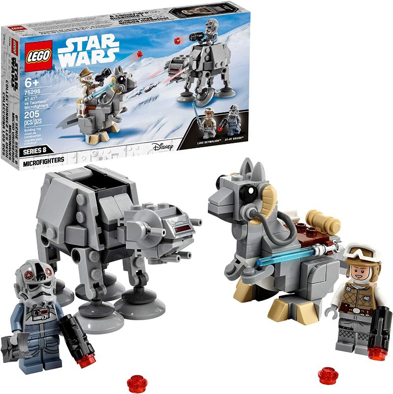 Photo 1 of LEGO Star Wars at-at vs. Tauntaun Microfighters 75298 Building Kit; Awesome Buildable Toy Playset for Kids Featuring Luke Skywalker and at-at Driver Minifigures