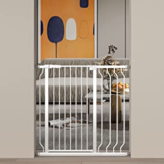 Photo 1 of WAOWAO Extra Tall 40.55" Baby Gate Wide Pressure Mounted Walk Through Swing Auto Close Safety Black White Metal Toddler Kids Child Dog Pet Puppy Cat for Indoor Stairs,Doorways,Kitchen 29.53-76.77 inch
