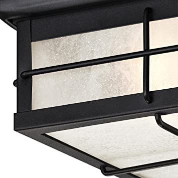 Photo 2 of Westinghouse Lighting 6204800 Orwell Two-Light Outdoor Flush-Mount Fixture, Textured Black Finish on Steel with Frosted Seeded Glass
SEALED NEW IN BOX.