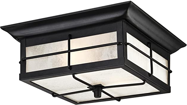 Photo 1 of Westinghouse Lighting 6204800 Orwell Two-Light Outdoor Flush-Mount Fixture, Textured Black Finish on Steel with Frosted Seeded Glass
SEALED NEW IN BOX.