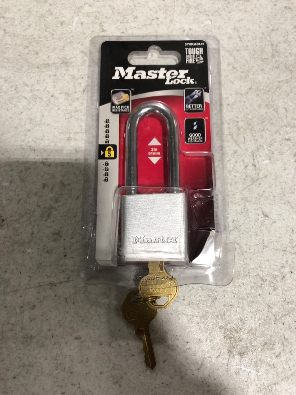 Photo 2 of 1-1/2 in. Solid Aluminum Padlock with 2 in. Shackle
OPEN PACKAGE.