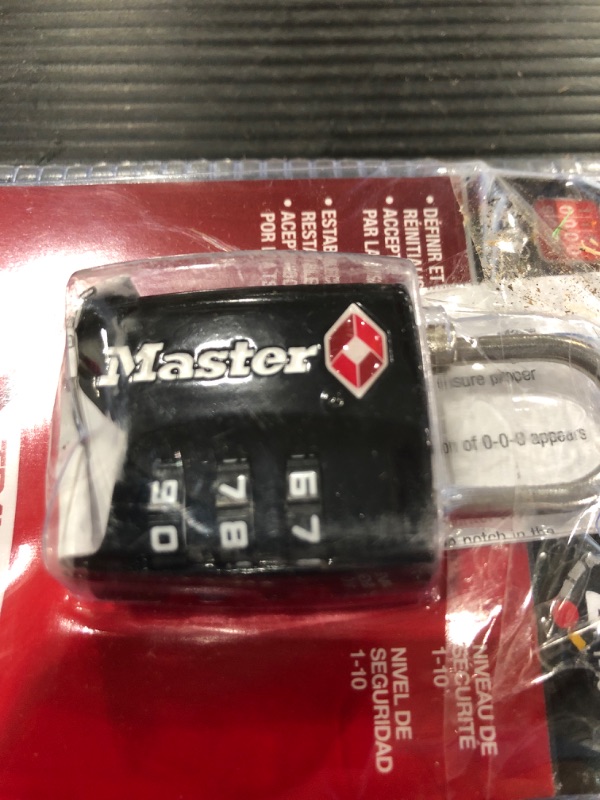 Photo 3 of MASTER LOCK TSA Approved Combination Luggage Lock, Resettable, Black
