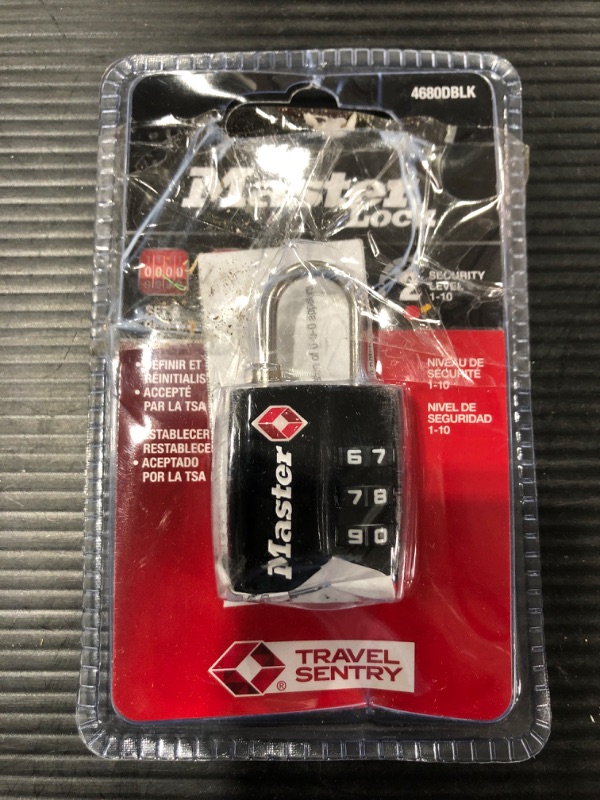 Photo 2 of MASTER LOCK TSA Approved Combination Luggage Lock, Resettable, Black
