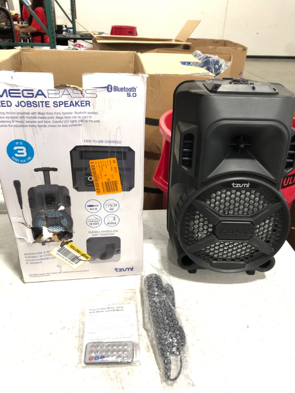 Photo 3 of TZUMI Megabass LED Jobsite Speaker. OPEN BOX. PRIOR USE.
